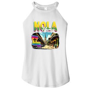 Nola Never Forget New Orleans Always Support Nola Always Women's Perfect Tri Rocker Tank