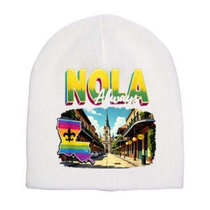 Nola Never Forget New Orleans Always Support Nola Always Short Acrylic Beanie