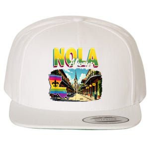 Nola Never Forget New Orleans Always Support Nola Always Wool Snapback Cap