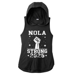 Nola Never Forget New Orleans Strong 2025 Support Louisiana Ladies PosiCharge Tri-Blend Wicking Draft Hoodie Tank