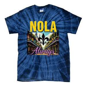 Nola Never Forget New Orleans Nola Always Always Support Tie-Dye T-Shirt