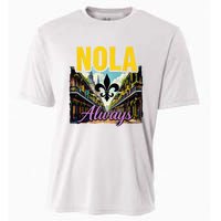 Nola Never Forget New Orleans Nola Always Always Support Cooling Performance Crew T-Shirt