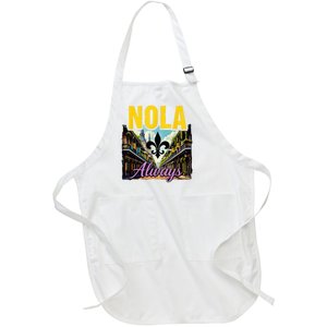 Nola Never Forget New Orleans Nola Always Always Support Full-Length Apron With Pockets