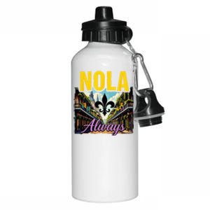 Nola Never Forget New Orleans Nola Always Always Support Aluminum Water Bottle