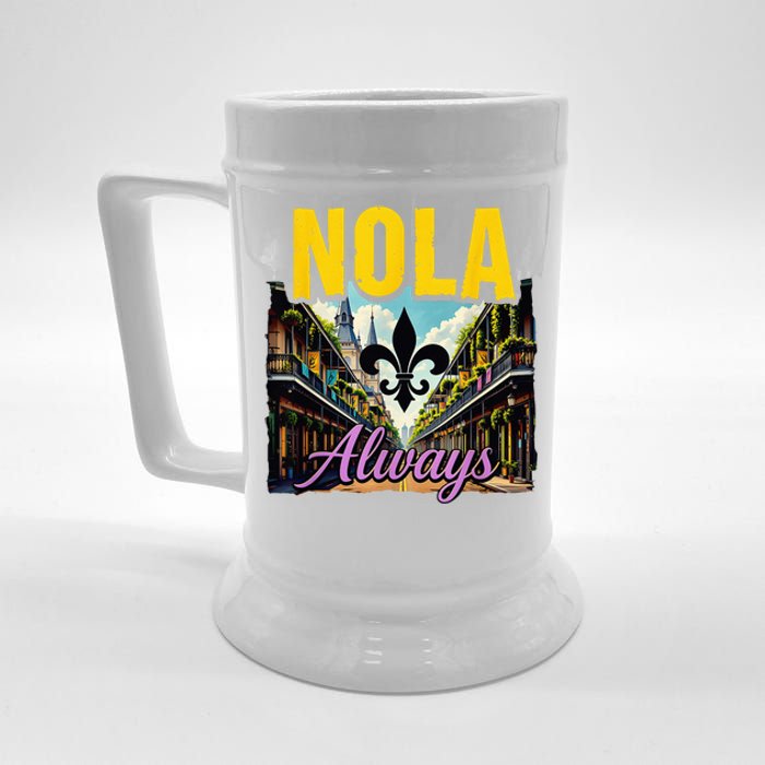 Nola Never Forget New Orleans Nola Always Always Support Beer Stein