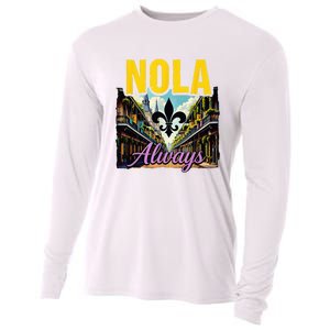 Nola Never Forget New Orleans Nola Always Always Support Cooling Performance Long Sleeve Crew