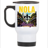 Nola Never Forget New Orleans Nola Always Always Support Stainless Steel Travel Mug