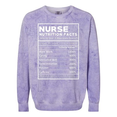 Nurse Nutrition Facts Colorblast Crewneck Sweatshirt