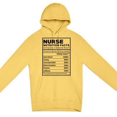 Nurse Nutrition Facts Premium Pullover Hoodie