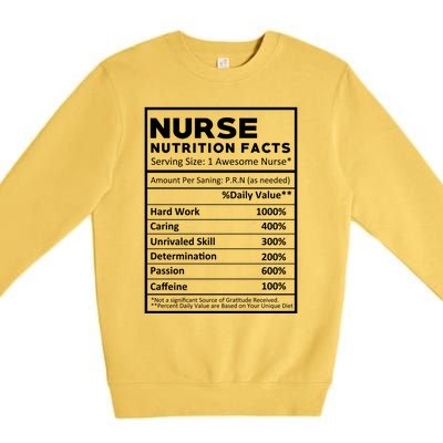 Nurse Nutrition Facts Premium Crewneck Sweatshirt