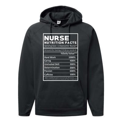 Nurse Nutrition Facts Performance Fleece Hoodie