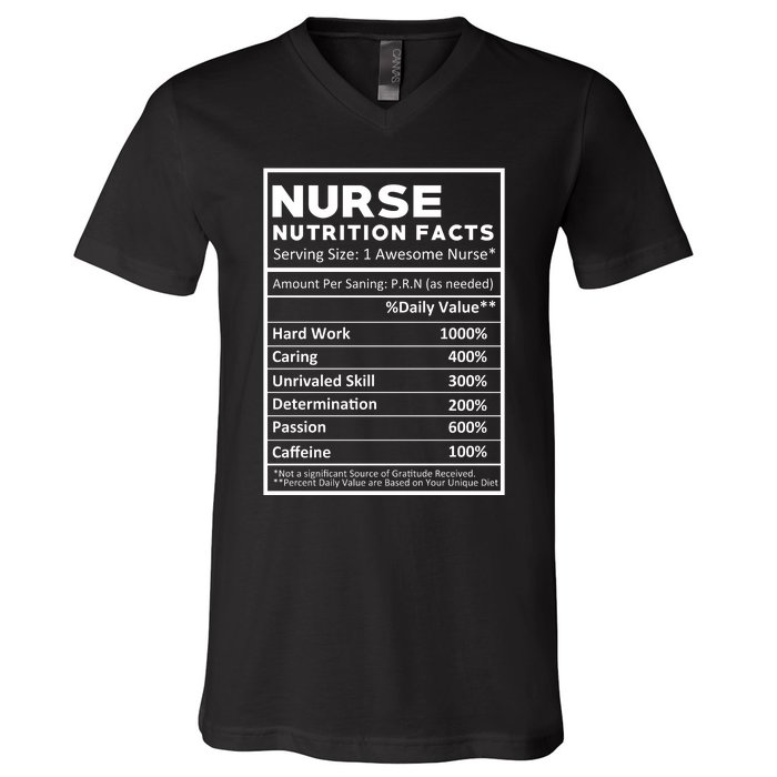 Nurse Nutrition Facts V-Neck T-Shirt