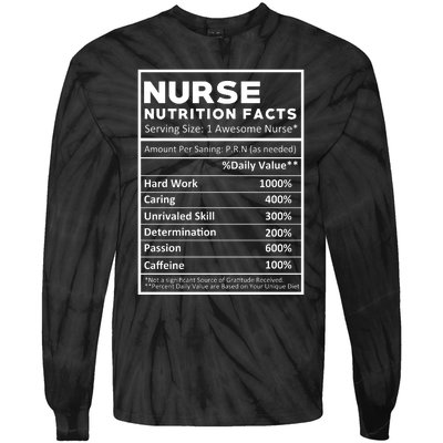 Nurse Nutrition Facts Tie-Dye Long Sleeve Shirt