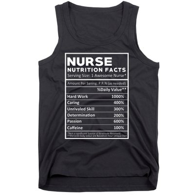 Nurse Nutrition Facts Tank Top