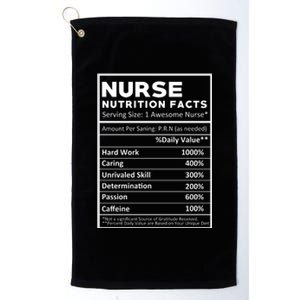 Nurse Nutrition Facts Platinum Collection Golf Towel