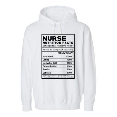 Nurse Nutrition Facts Garment-Dyed Fleece Hoodie