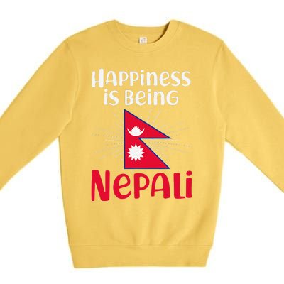 Nepal Nepali Flag Premium Crewneck Sweatshirt