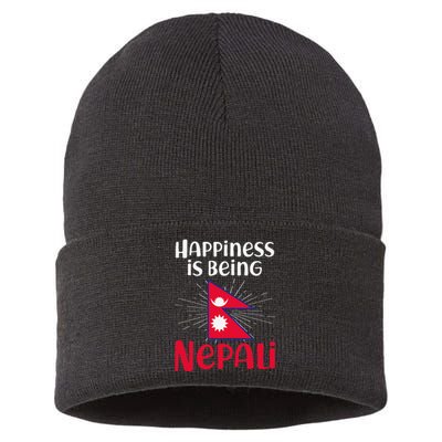 Nepal Nepali Flag Sustainable Knit Beanie