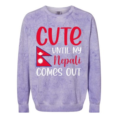 Nepal Nepali Flag Colorblast Crewneck Sweatshirt