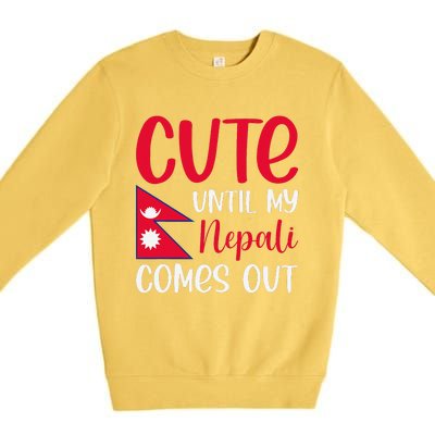 Nepal Nepali Flag Premium Crewneck Sweatshirt