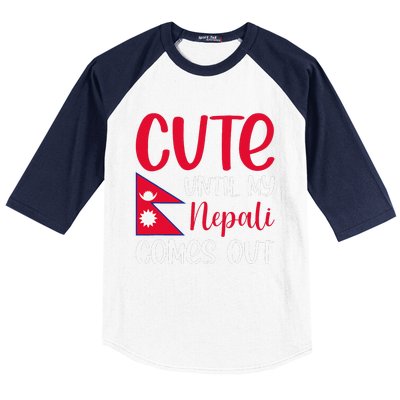 Nepal Nepali Flag Baseball Sleeve Shirt