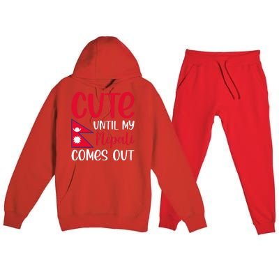 Nepal Nepali Flag Premium Hooded Sweatsuit Set