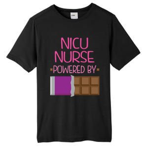 Nicu Nurse Funny Powered By Chocolate Gift Funny Gift Tall Fusion ChromaSoft Performance T-Shirt