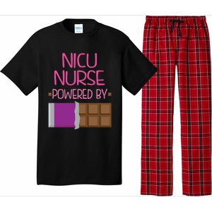 Nicu Nurse Funny Powered By Chocolate Gift Funny Gift Pajama Set