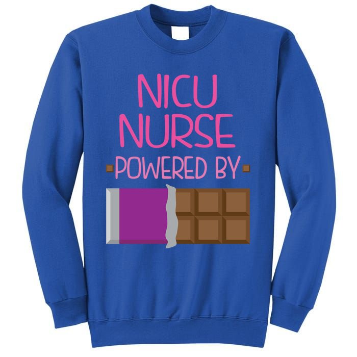 Nicu Nurse Funny Powered By Chocolate Gift Funny Gift Sweatshirt