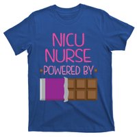 Nicu Nurse Funny Powered By Chocolate Gift Funny Gift T-Shirt