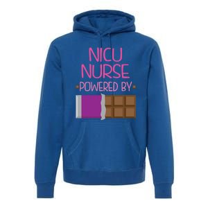 Nicu Nurse Funny Powered By Chocolate Gift Funny Gift Premium Hoodie