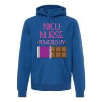 Nicu Nurse Funny Powered By Chocolate Gift Funny Gift Premium Hoodie