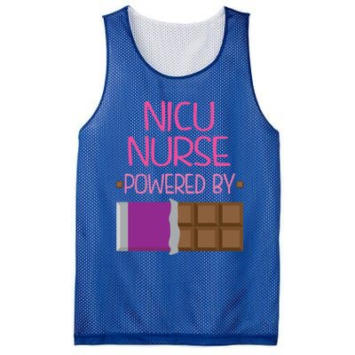 Nicu Nurse Funny Powered By Chocolate Gift Funny Gift Mesh Reversible Basketball Jersey Tank