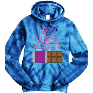 Nicu Nurse Funny Powered By Chocolate Gift Funny Gift Tie Dye Hoodie