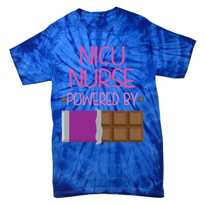 Nicu Nurse Funny Powered By Chocolate Gift Funny Gift Tie-Dye T-Shirt