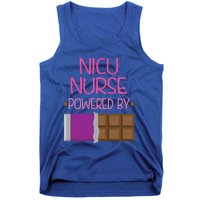 Nicu Nurse Funny Powered By Chocolate Gift Funny Gift Tank Top