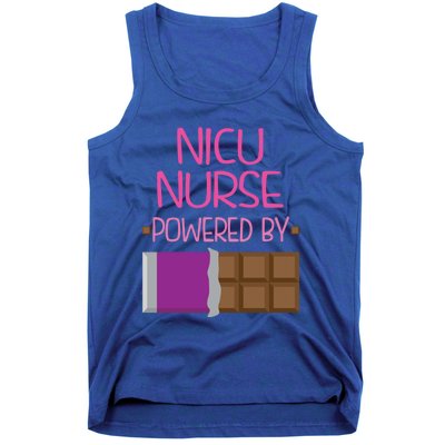 Nicu Nurse Funny Powered By Chocolate Gift Funny Gift Tank Top