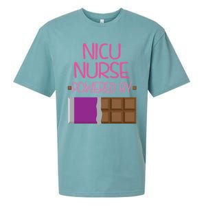 Nicu Nurse Funny Powered By Chocolate Gift Funny Gift Sueded Cloud Jersey T-Shirt