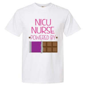 Nicu Nurse Funny Powered By Chocolate Gift Funny Gift Garment-Dyed Heavyweight T-Shirt