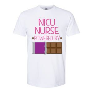 Nicu Nurse Funny Powered By Chocolate Gift Funny Gift Softstyle CVC T-Shirt