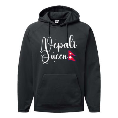 Nepal Nepali Flag Performance Fleece Hoodie