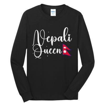 Nepal Nepali Flag Tall Long Sleeve T-Shirt