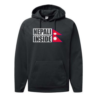 Nepal Nepali Flag Performance Fleece Hoodie