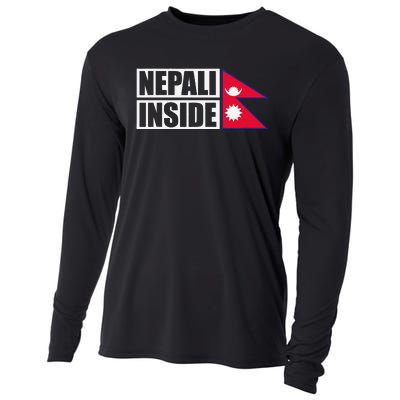 Nepal Nepali Flag Cooling Performance Long Sleeve Crew