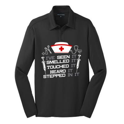 Nurse Nursing Fun Joke Gift Design Idea For Nurses Gift Silk Touch Performance Long Sleeve Polo