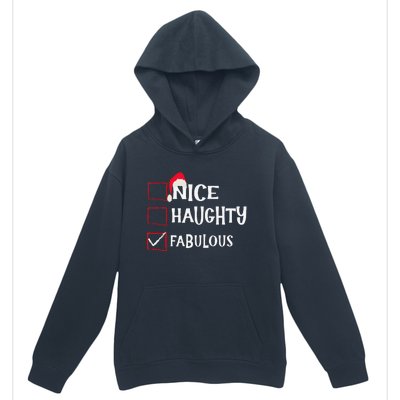 Nice Naughty Fabulous Christmas List Santa Claus Xmas Urban Pullover Hoodie