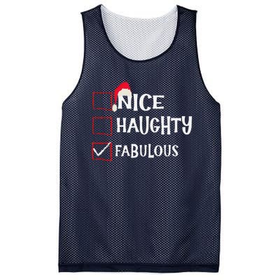 Nice Naughty Fabulous Christmas List Santa Claus Xmas Mesh Reversible Basketball Jersey Tank