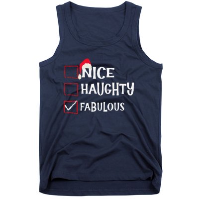 Nice Naughty Fabulous Christmas List Santa Claus Xmas Tank Top