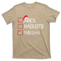 Nice Naughty Fabulous Christmas List Santa Claus Xmas T-Shirt