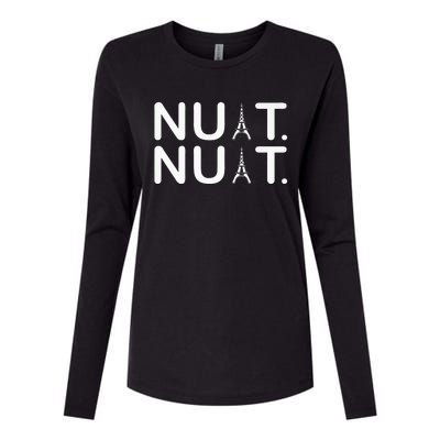 Nuit Nuit Funny Goodnight In French Premium Womens Cotton Relaxed Long Sleeve T-Shirt